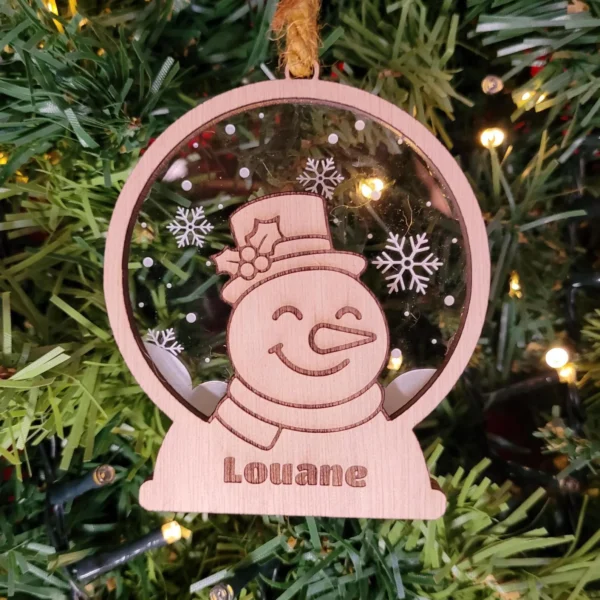 boule de noël bonhomme de neige personnalisée