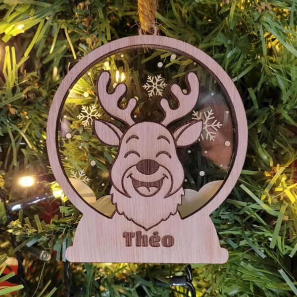 boule de noël cerf personnalisée