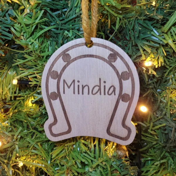 Décoration sapin animal cheval en bois