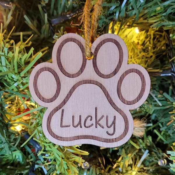Décoration sapin animal chat en bois